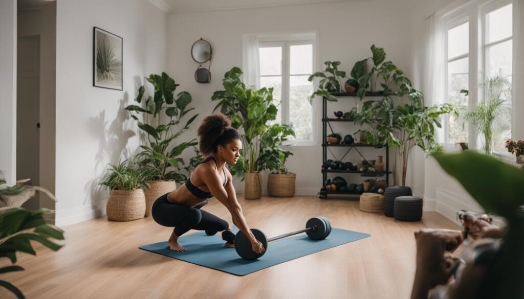 Consistencia en la rutina de ejercicios en casa