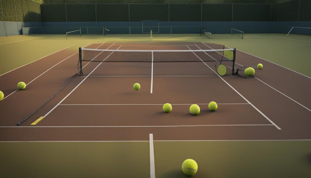 obstáculos en la pista de tenis
